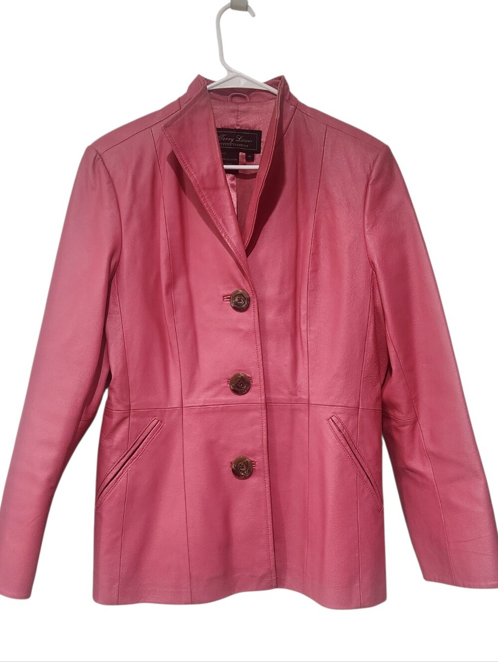 Leather Jacket Terry Lewis Barbie Pink Size M Classic Luxury Vintage